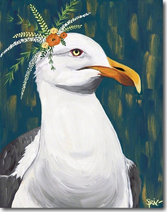 波西米亚风格的丙烯动物肖像，色彩鲜艳充满个性，装饰效果极强