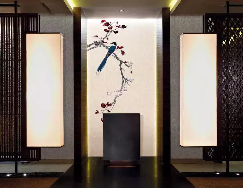 小刺绣墙布背景墙,电视背景墙布刺绣效果图