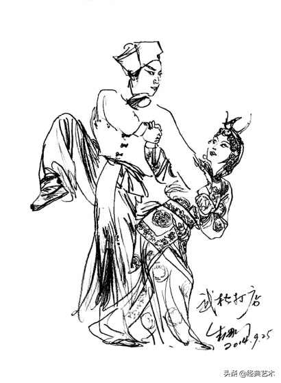 速写人物临摹图片戏曲,我与戏曲的一生