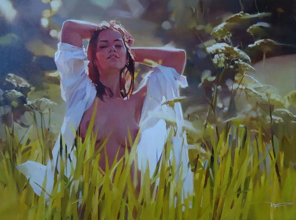 俄罗斯画家维克多风景油画,俄罗斯画家希施金的森林油画