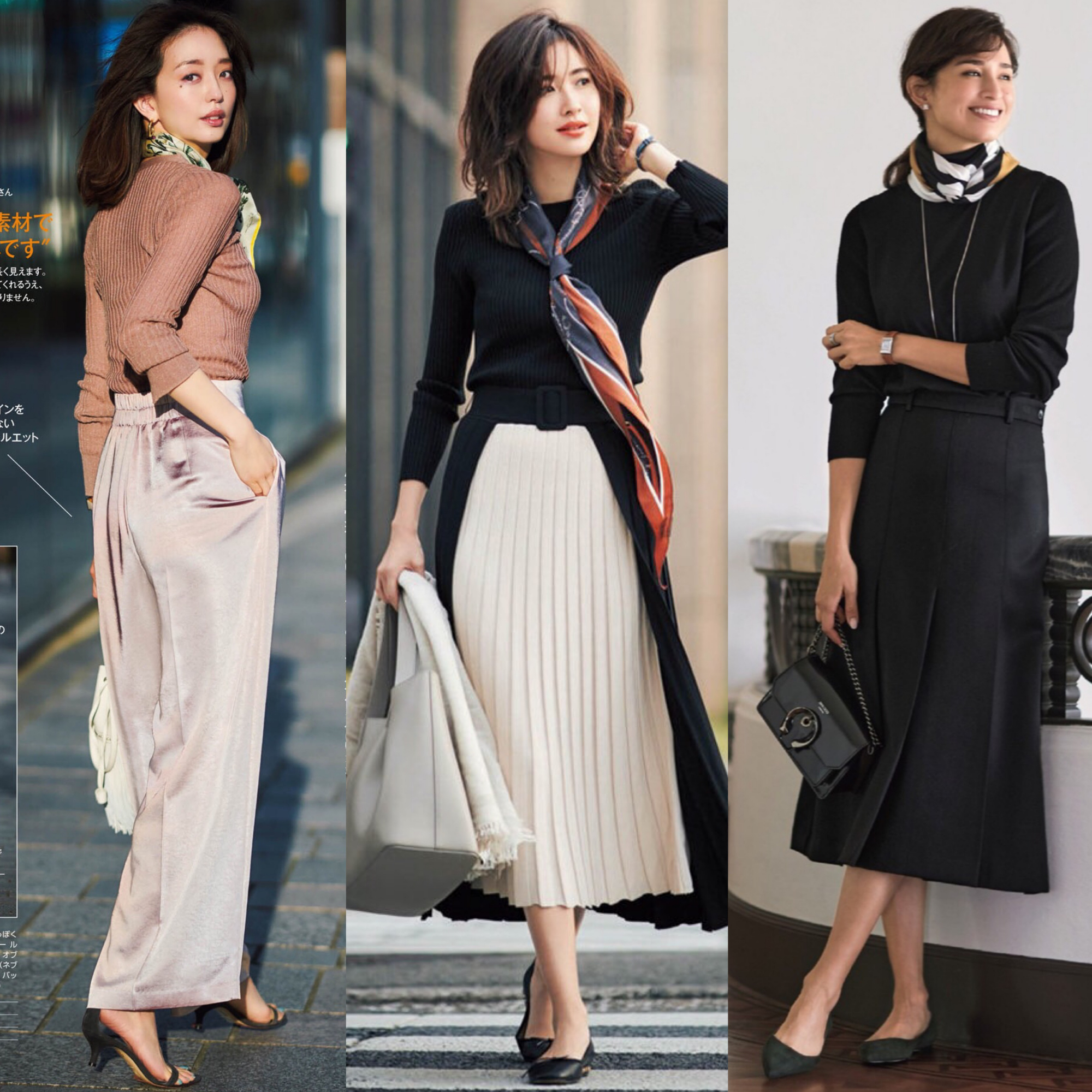 当第一阵秋风吹起，懂得用好丝巾的女人，怎么看都有“高级感”