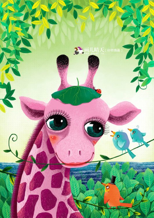 唯美插画壁纸动物,简单又漂亮的动物插画