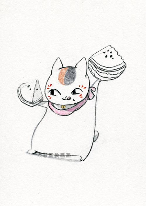 夏目友人帐猫咪老师简笔画,夏目的猫咪老师怎么画