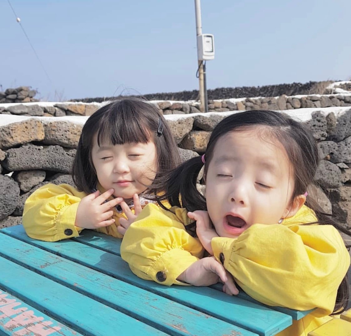 萌娃可爱闺蜜头像,四人闺蜜头像呆萌四张一人一张