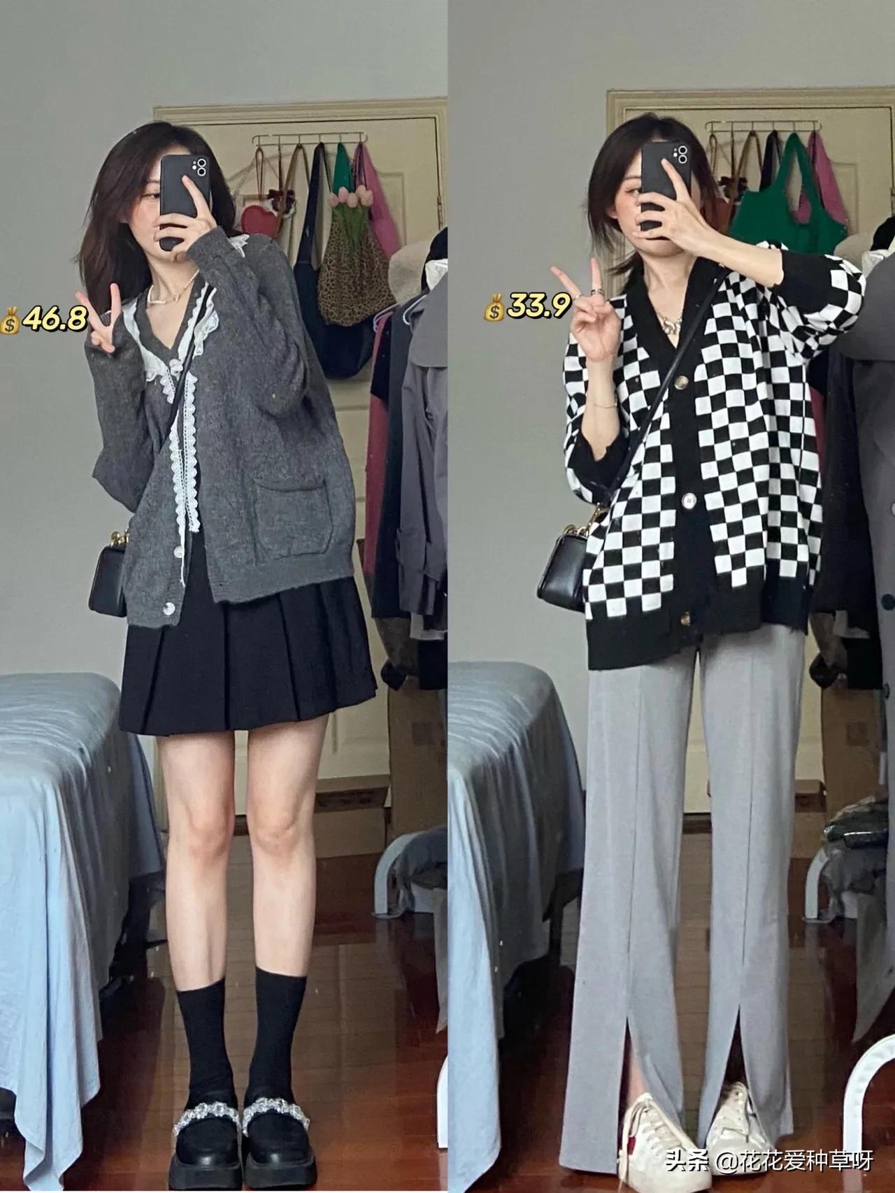 小个子韩系毛衣穿搭,毛衣和西装搭配韩系