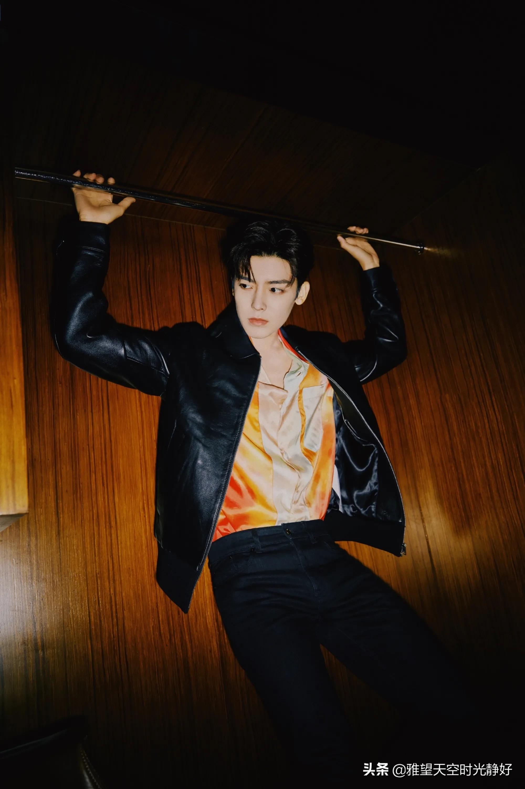 秋冬男星皮衣穿搭,男明星皮衣外套搭配