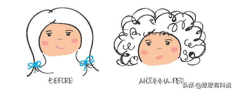 韩国大妈传统发型,韩国大妈和中国大妈的发型的区别