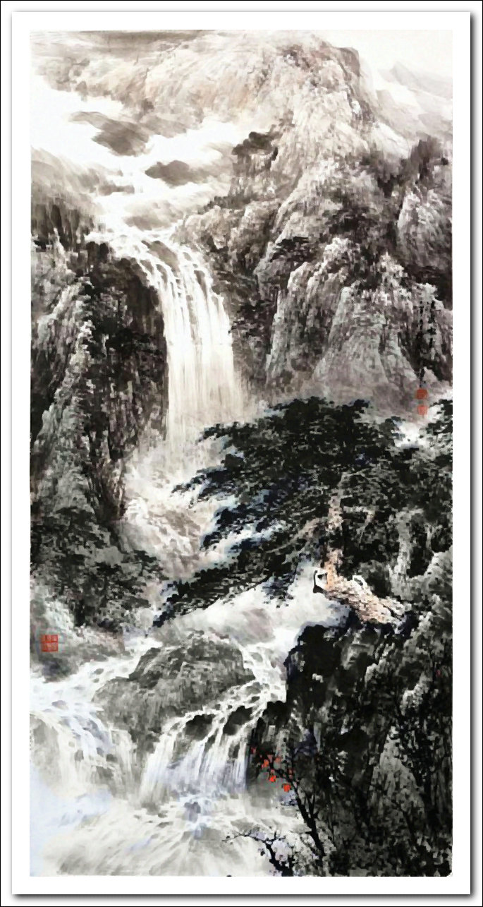 溪山山水画,溪山风骨山水图
