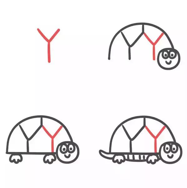 字母动物简笔画,字母变动物简笔画