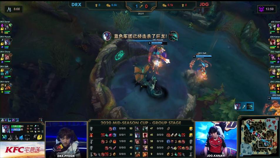 英雄联盟：Zoom铁男三杀打出气势，JDG翻盘双杀DRX，即将对阵FPX