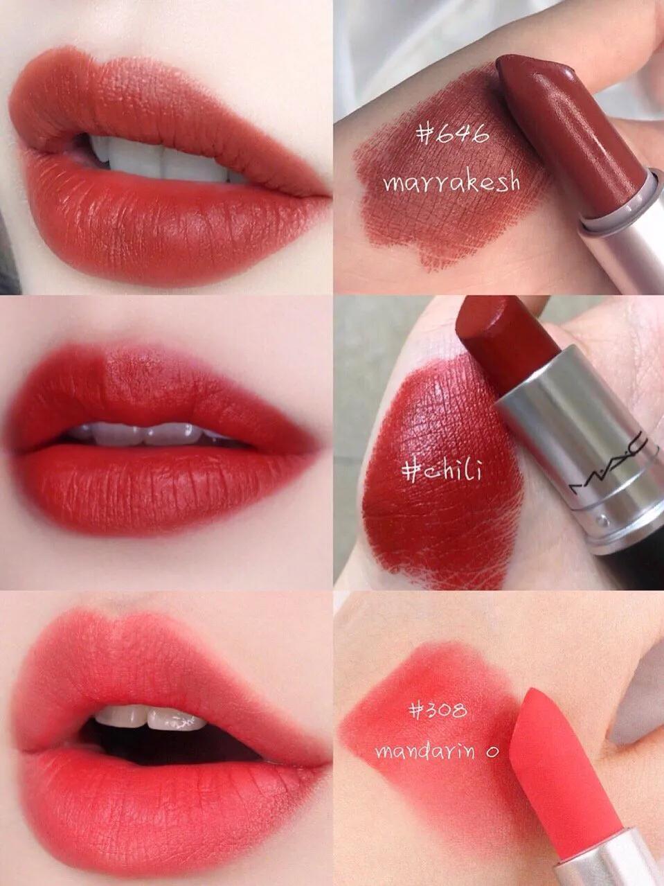 10支高级显白口红,适合黄皮素颜的口红mac柔雾小辣椒