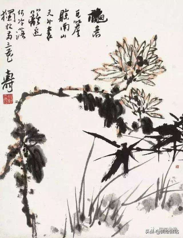 潘天寿荷花题画诗全集,日课潘天寿题画诗二首