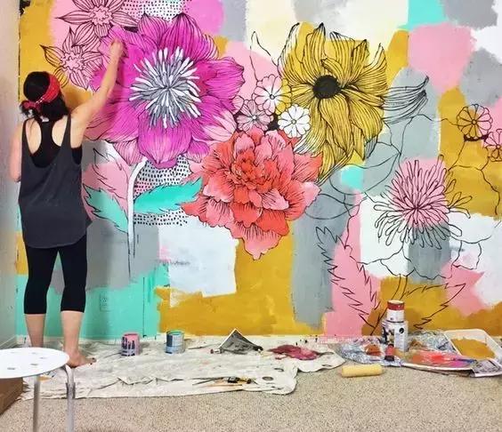 自己在家画墙绘零基础,简单又好看的小墙绘