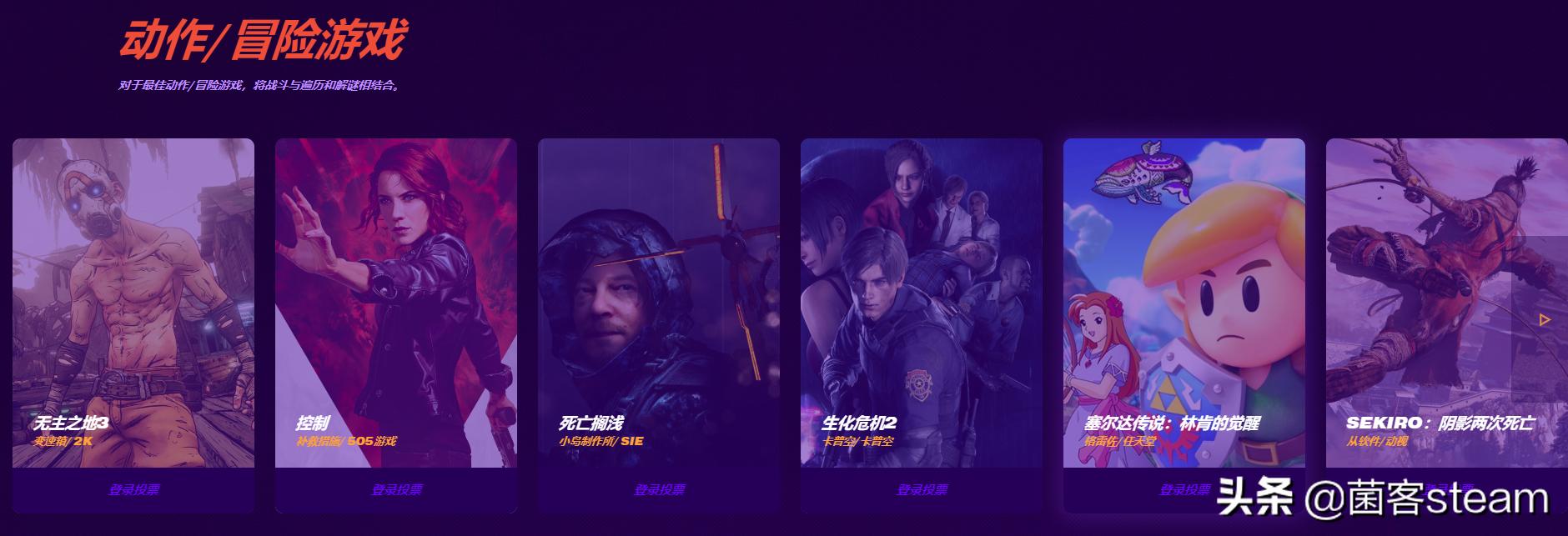 tga2019入围名单,tga历年入围获奖名单