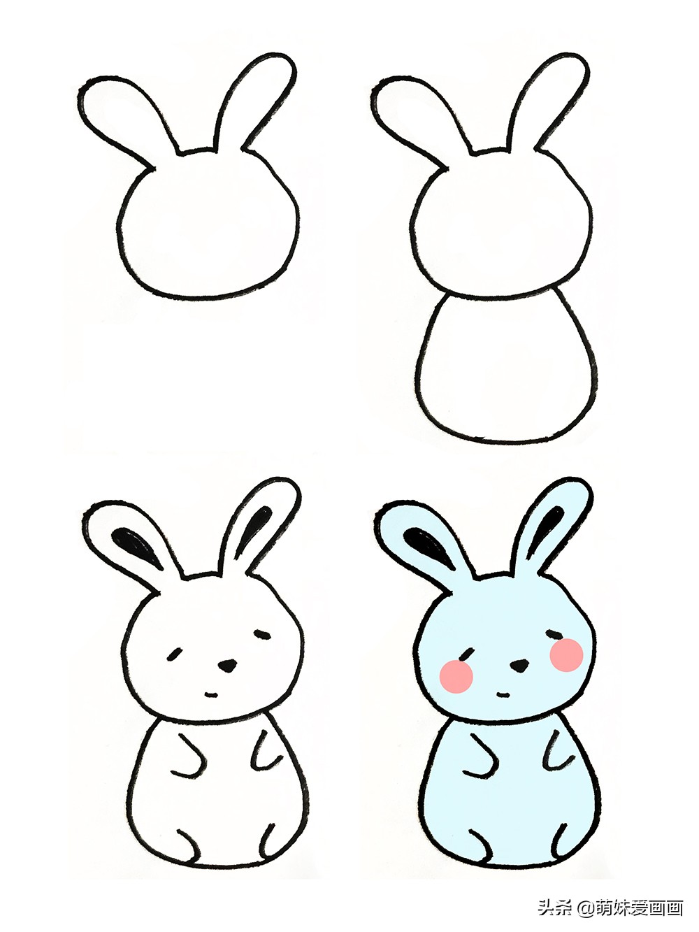 怎么画小兔子简笔画可爱卡通版,可爱的小兔子要怎么画简笔画