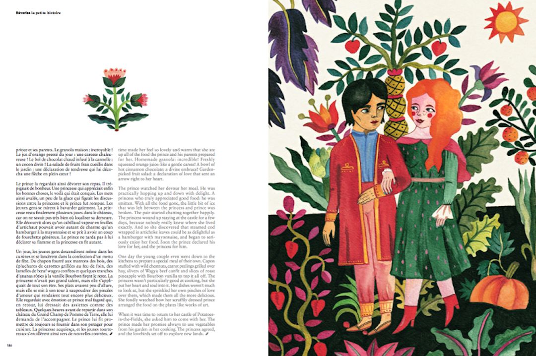 在诱人的民间插画中，艾奇将“不安”与花卉融为一体