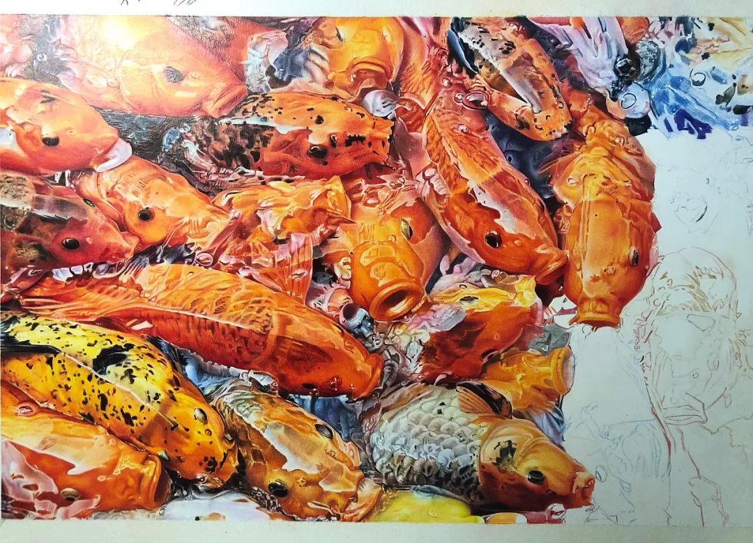 彩铅画美丽的山水画,彩铅画美人蝴蝶