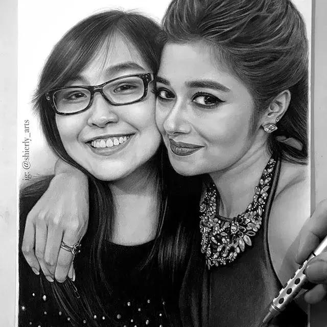 她画的素描比本人还美！比照片还真实，24万网友已被她征服