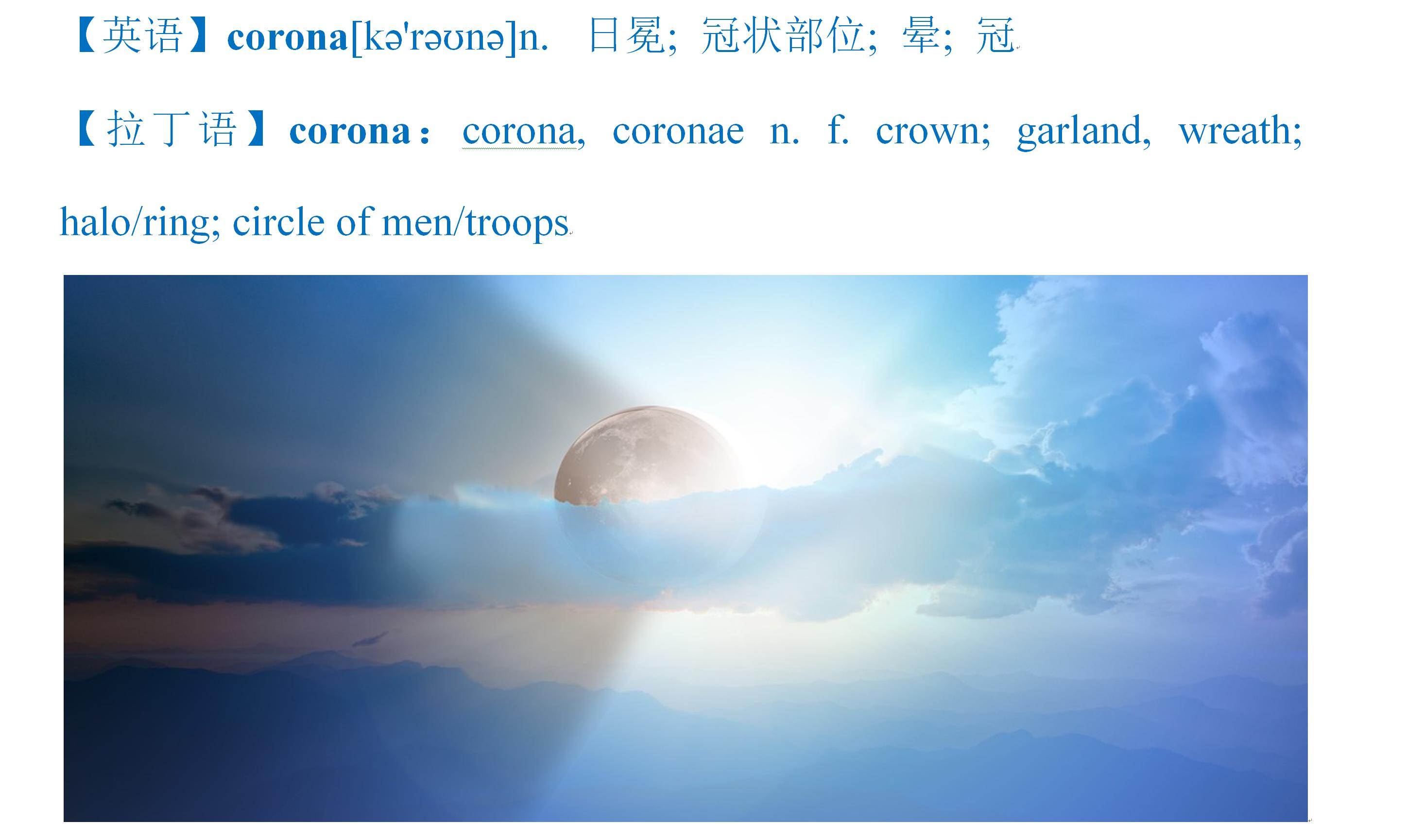 有关于新型冠状病毒的英语词组,冠状病毒英语单词怎么读