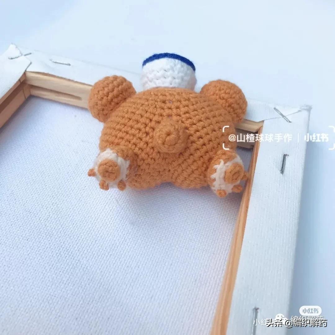 宝宝毛线帽的钩针图解,翘屁熊钩针编织详细图解