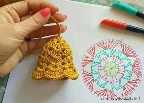 圣诞花环钩针图解,钩针编织圣诞帽贴花