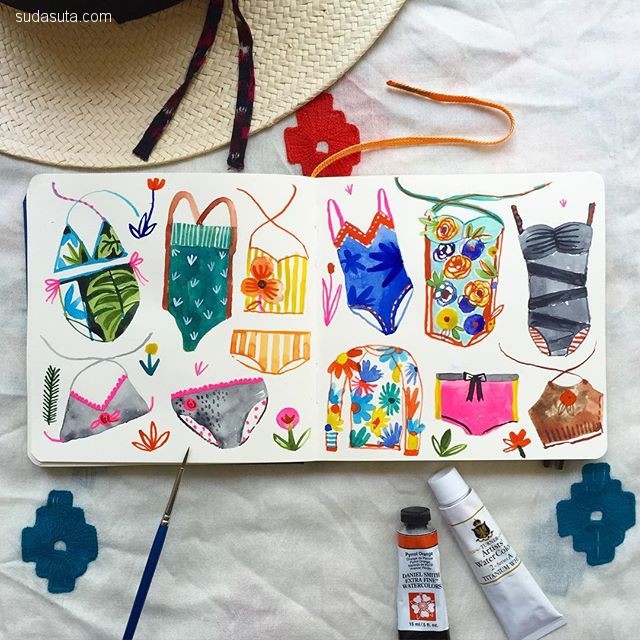 插画师carolyngavin绘画作品,carolyn插画