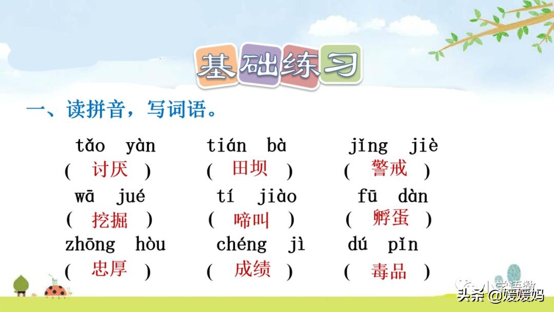 四年级下册第13课小练笔仿写母鸡,四年级下册14课母鸡的预习完整版