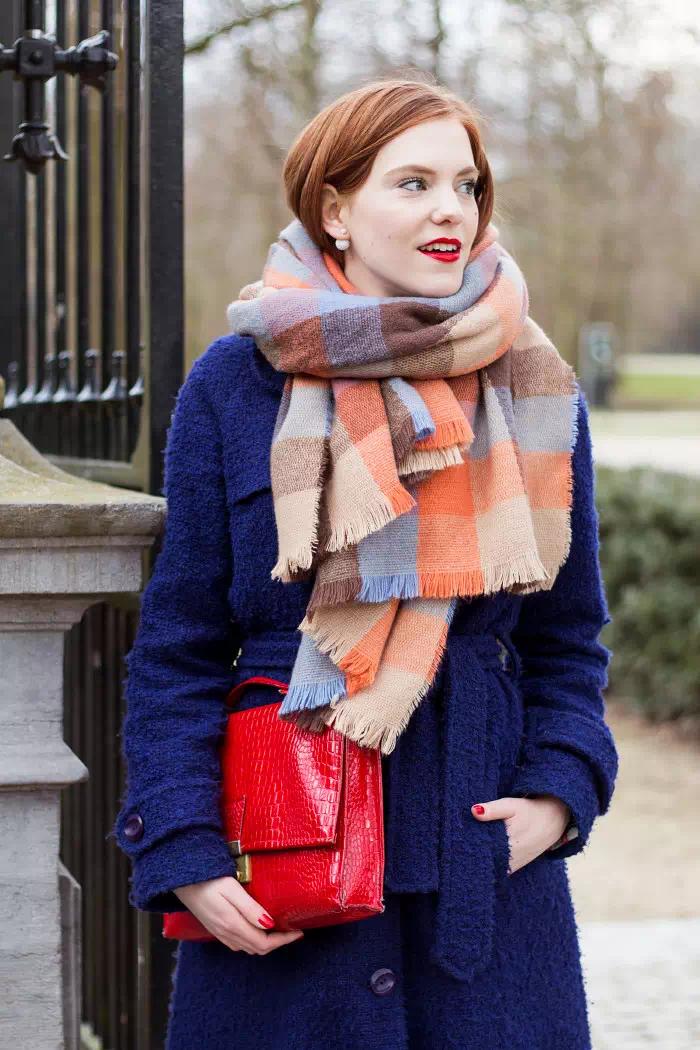 多种系法围巾女款配大衣,搭配大衣超美的一款围巾系法