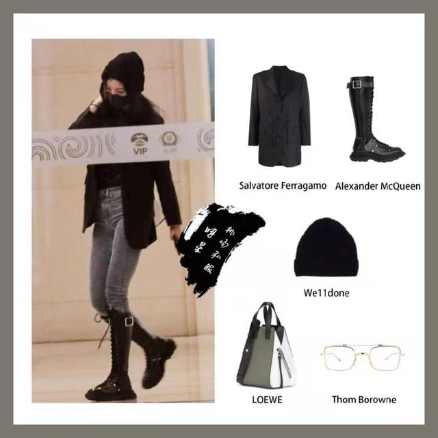 杨幂穿的黑色运动鞋,杨幂最近私服穿搭鞋子