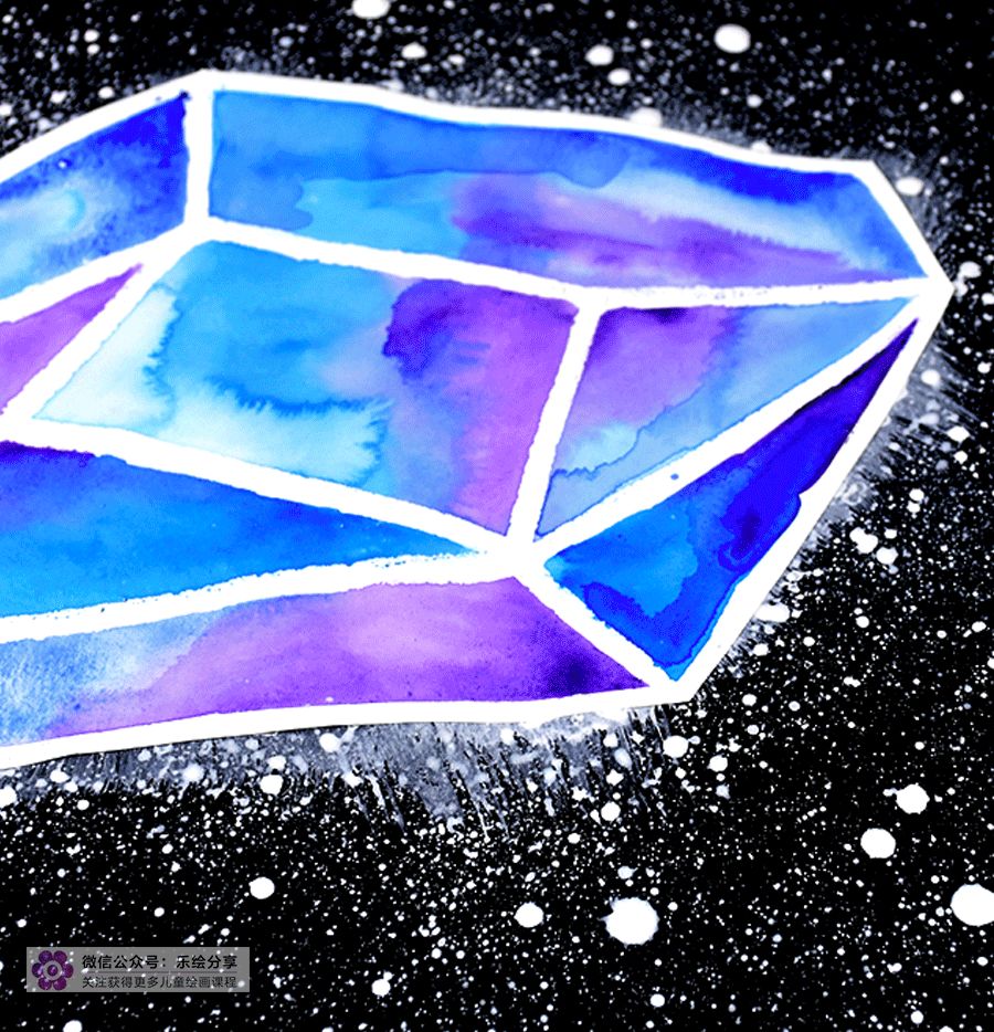 儿童画创意美术圆形构图,7-12岁儿童美术创意画宝石