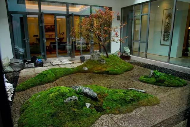 枯山水庭院景观制作过程,庭院枯山水施工做法