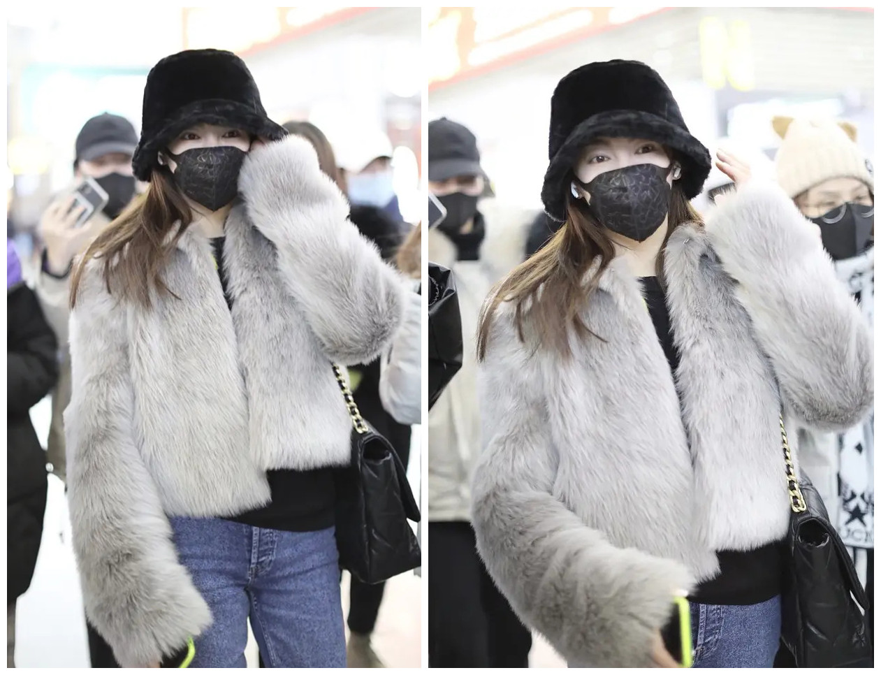 杨幂同款长辫子毛线帽,毛线帽杨幂