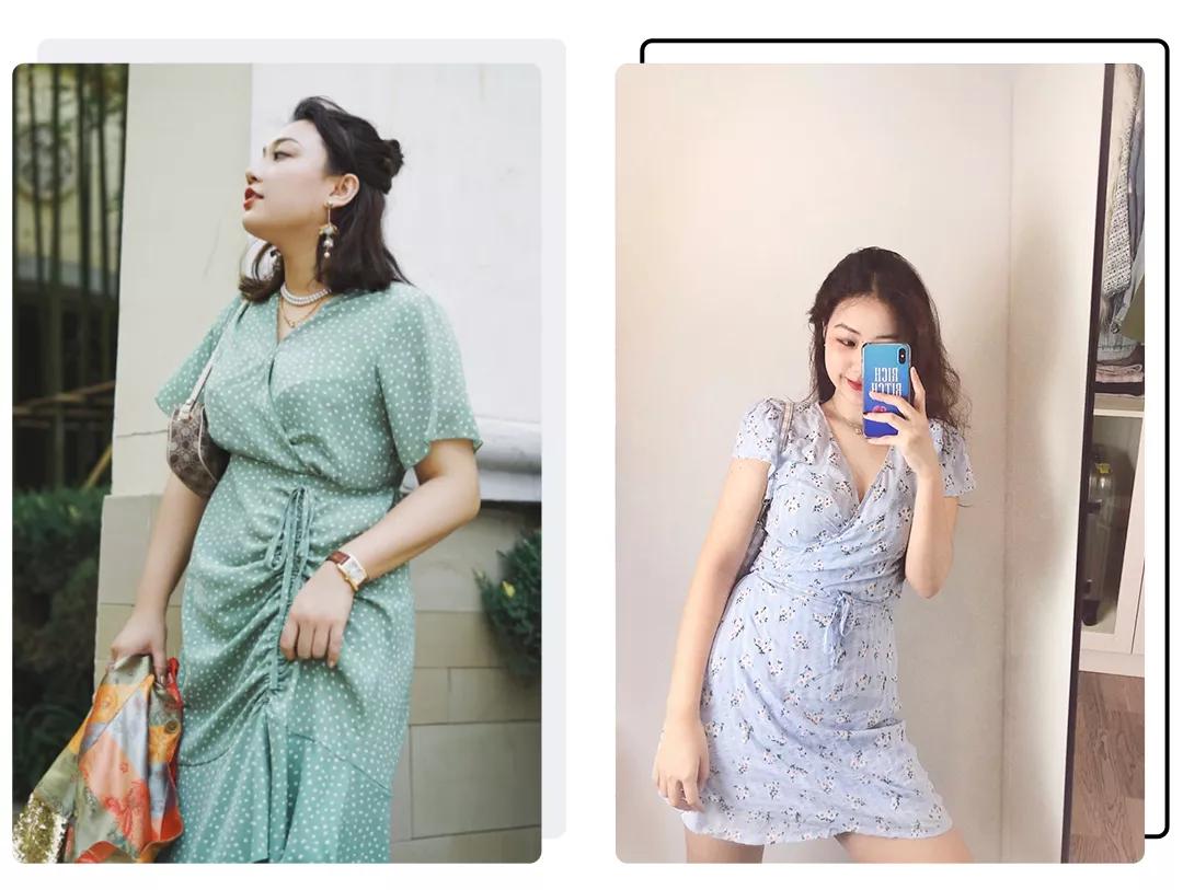 大胸姐妹穿连衣裙“藏胸”的技巧，视觉上帮你显瘦10斤