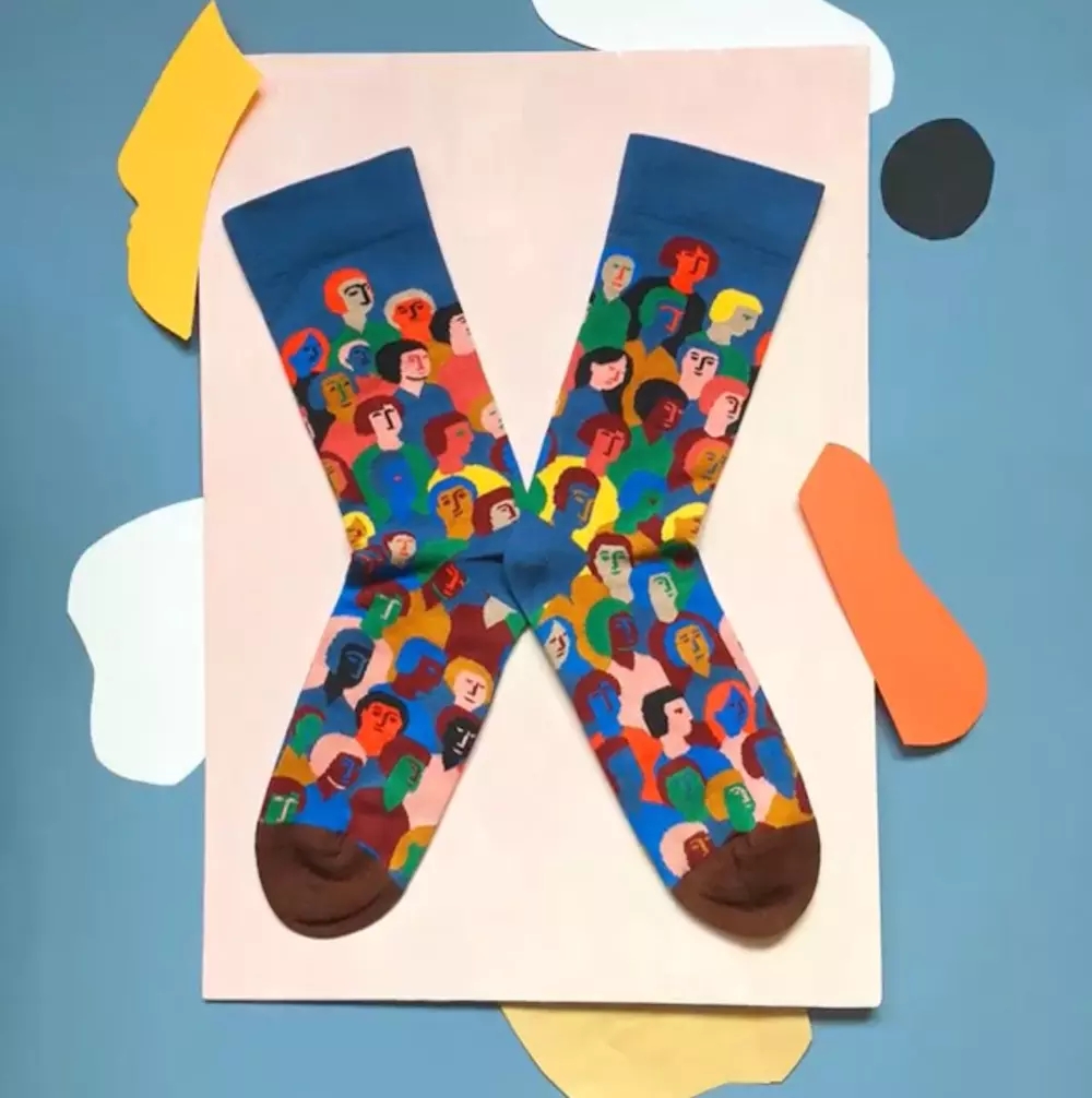 优雅气质花纹蕾丝船袜 (亚洲民族复古风短棉袜)