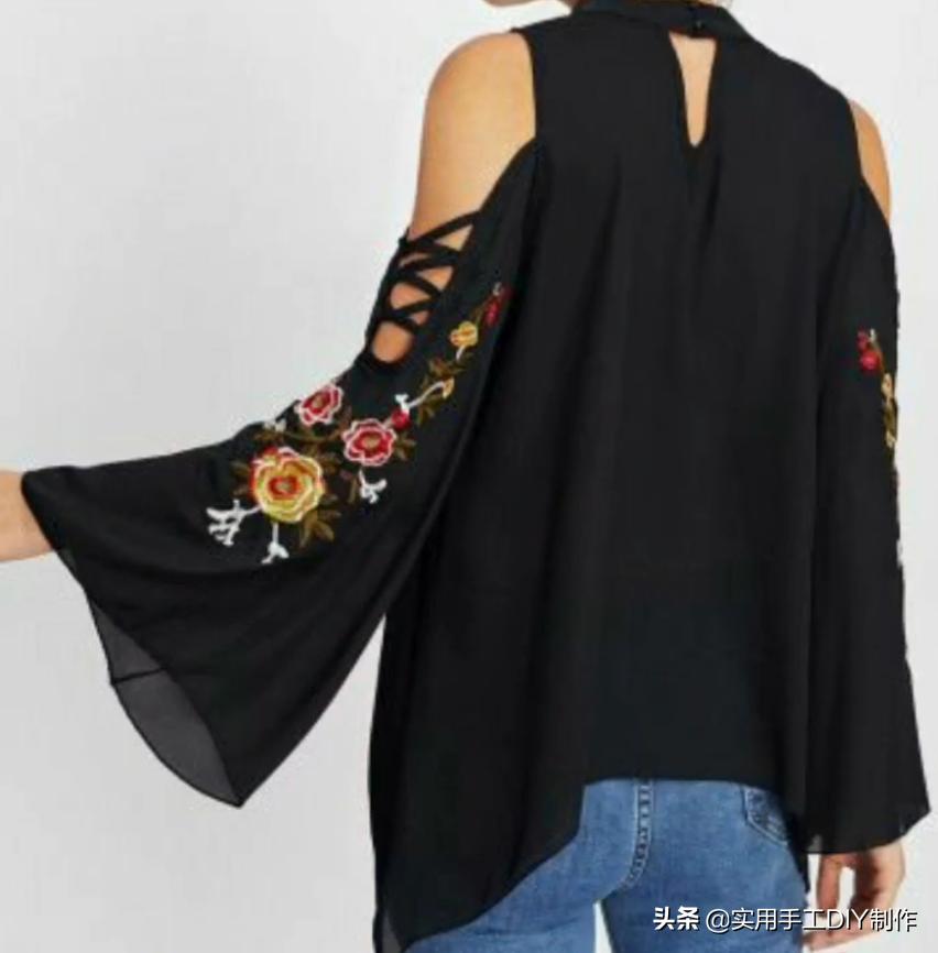 布艺花边造型手工,贝彩布艺落肩袖连衣裙裁剪教程