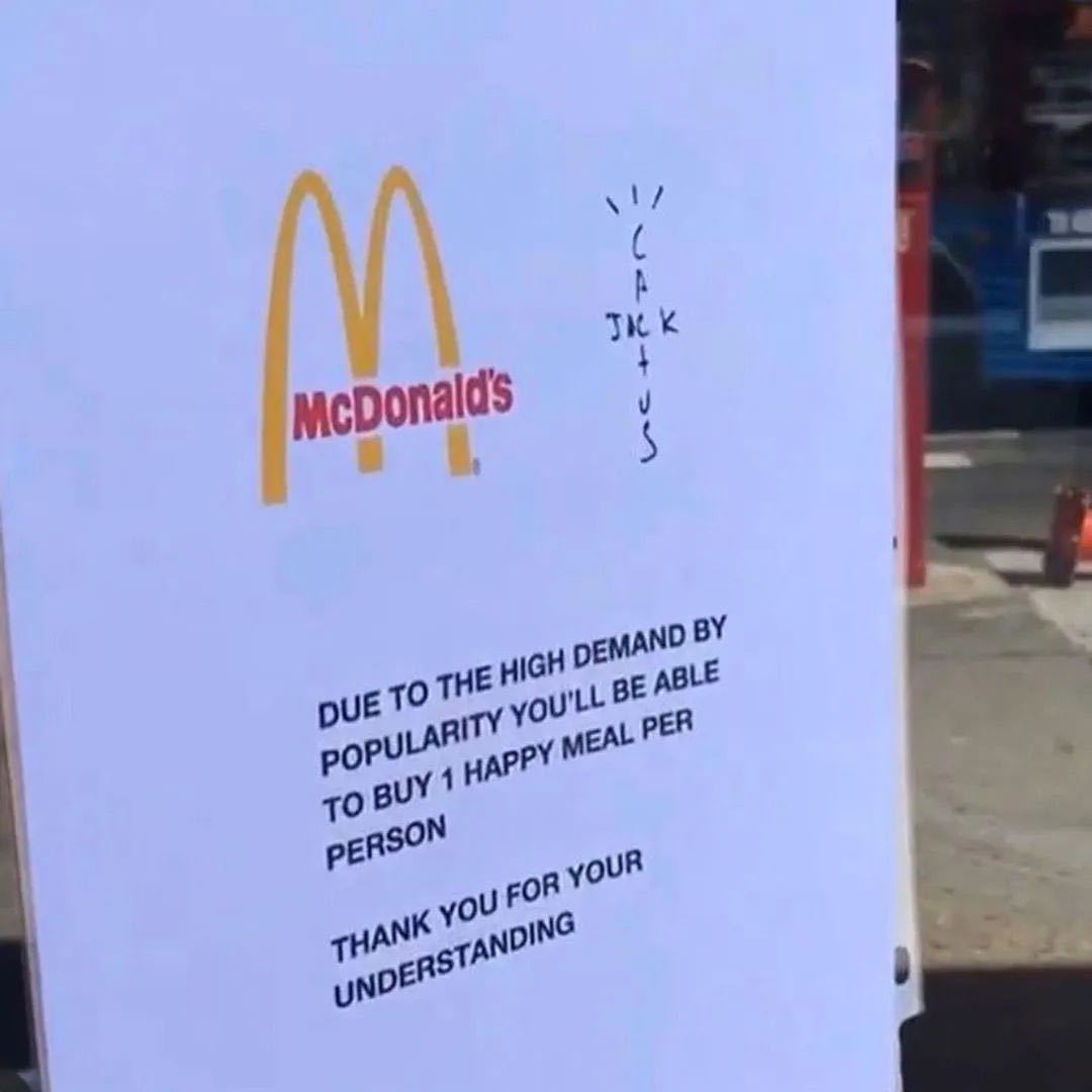 travisscott联名麦当劳,麦当劳和travisscott