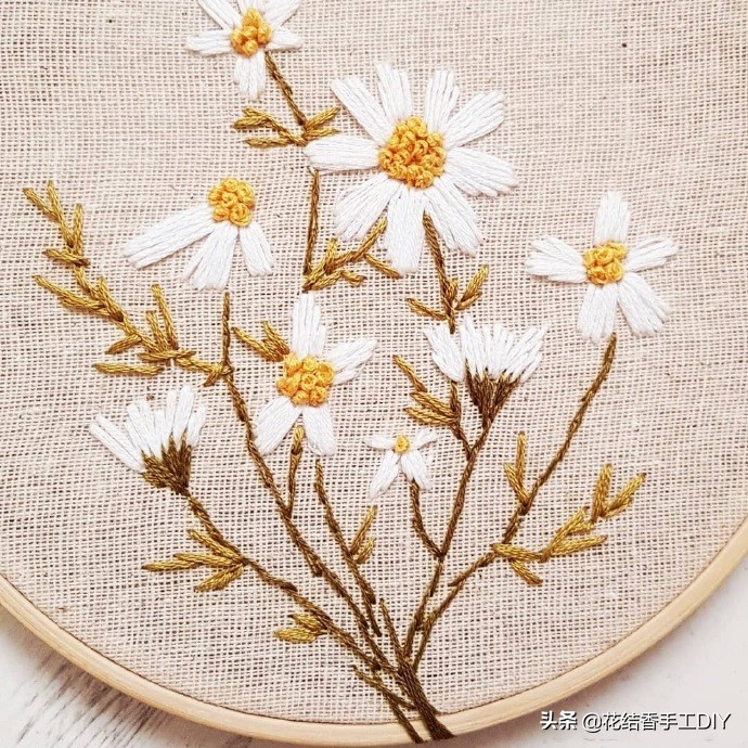 刺绣初学图案小清新花草,各种针法刺绣教程