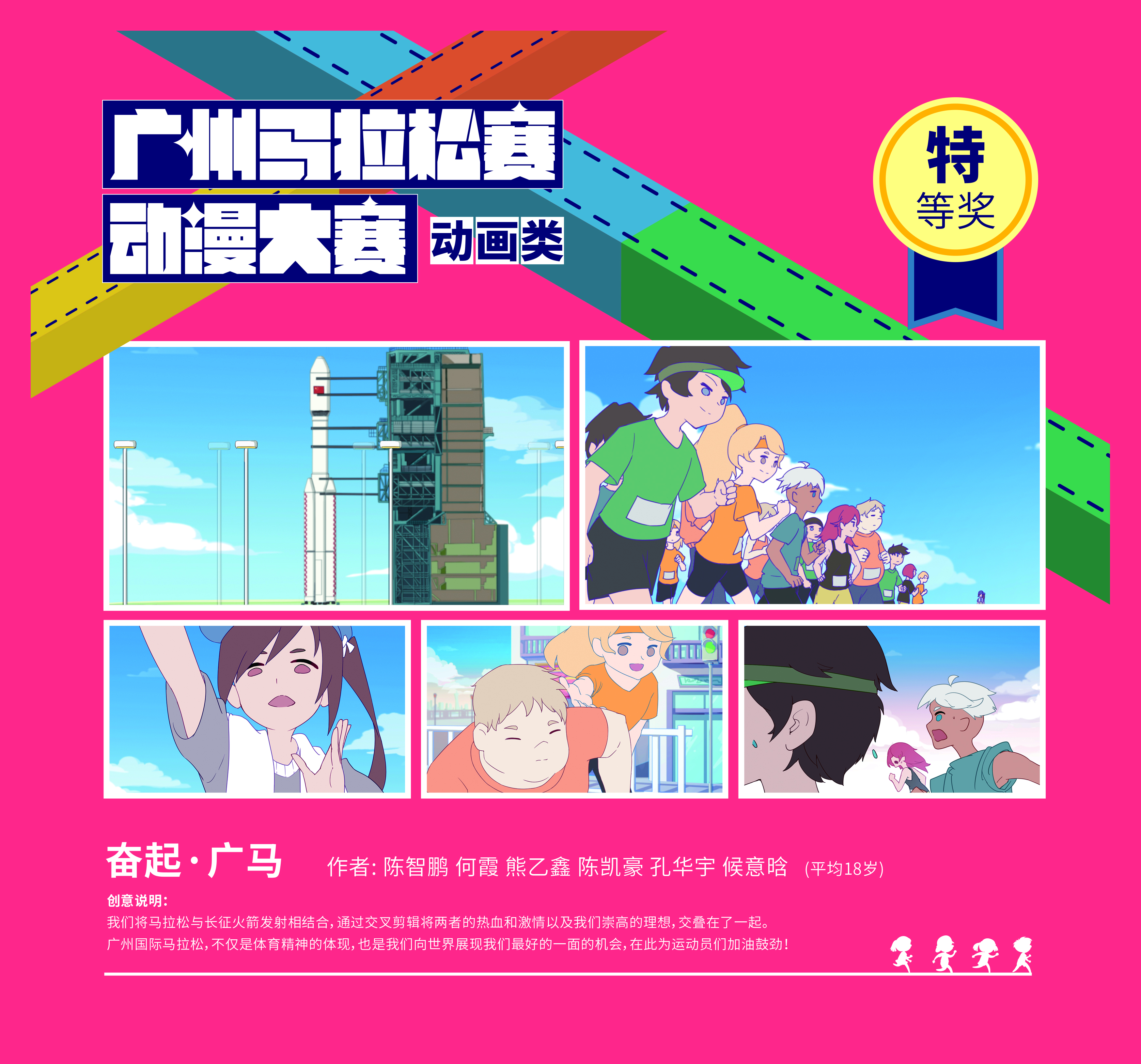 广州马拉松绘画,广州马拉松比赛绘画作品