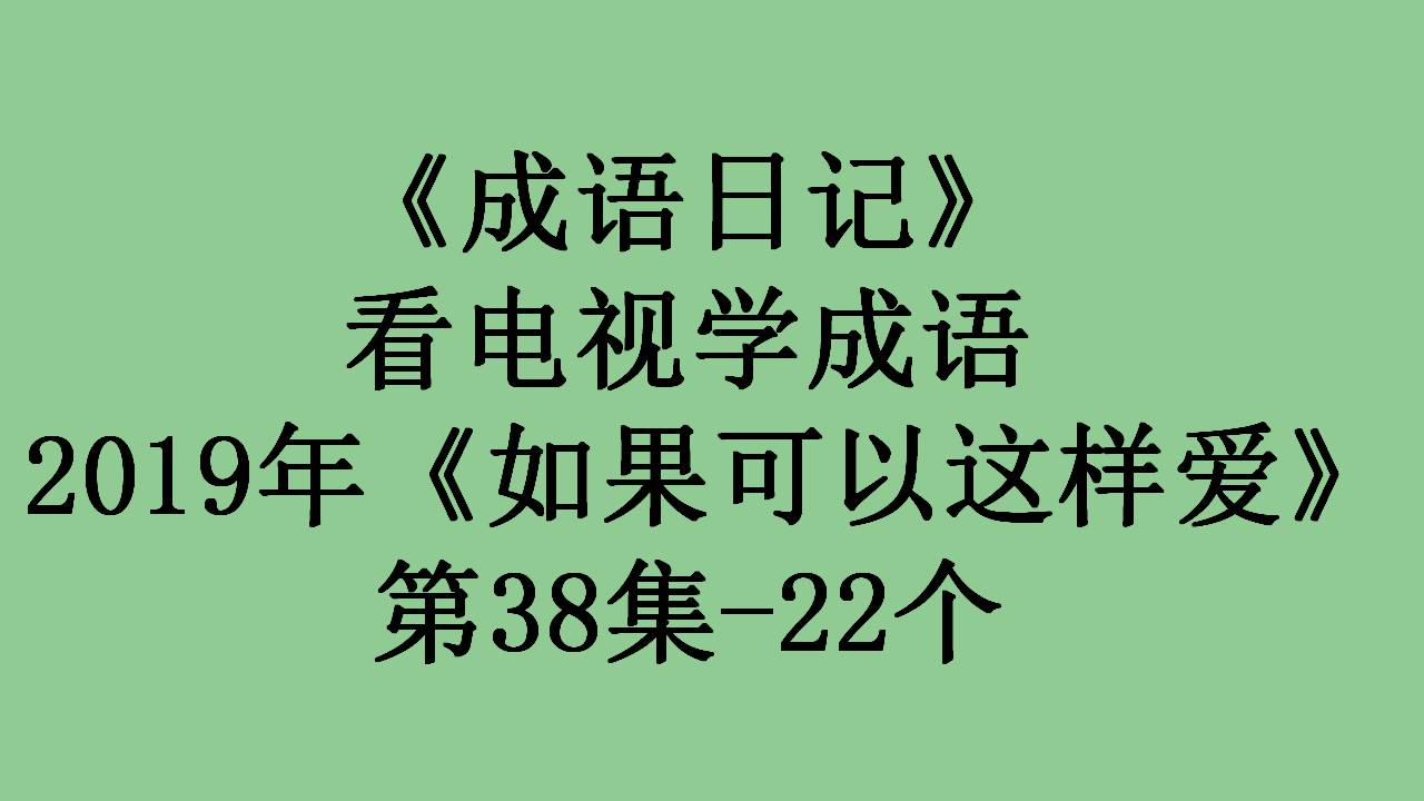 看电视学成语,看电视学习成语