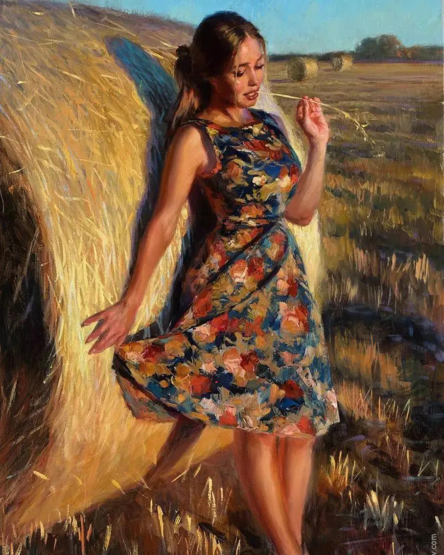 俄罗斯油画艺术人物写真,俄罗斯著名油画笔下的阳光少女