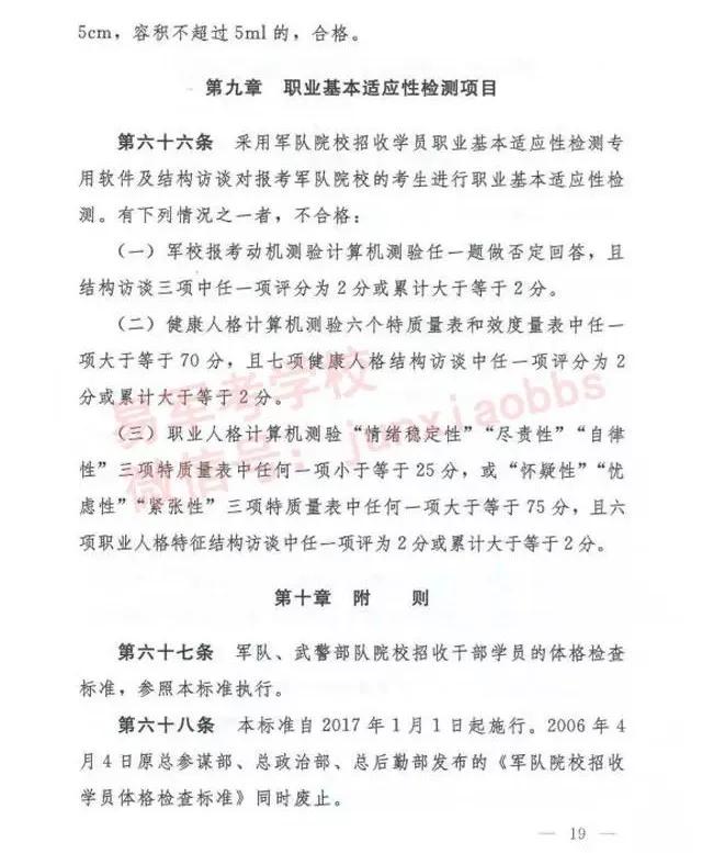 军考体检内容及项目的标准,2020军考体检时间
