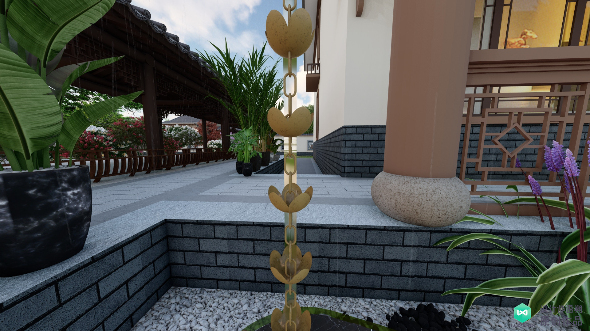 为什么要在屋顶放导雨链,为什么要在伞上绑瓦片