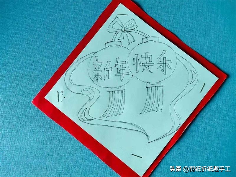 大红灯笼剪纸教程图解步骤,福字红灯笼剪纸慢动作简单教程