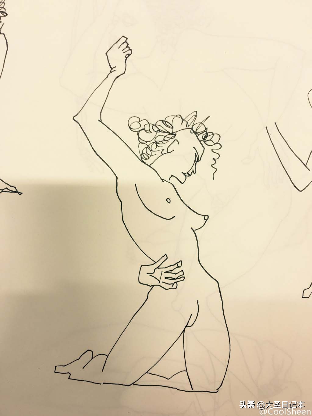 漫画现场临摹,人物写生漫画速写