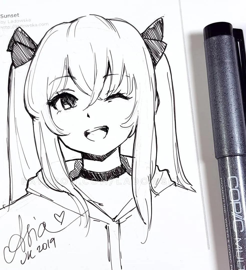 软萌可爱的动漫美少女怎么画,画可爱的动漫美少女特别简单