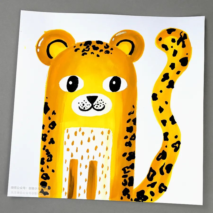 儿童画教程｜艺术创想美术课程《森林里的小花豹》