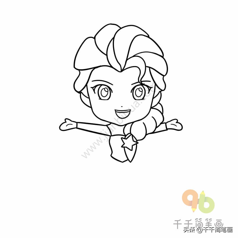 艾莎公主简笔画视频,简笔画艾莎公主简单又漂亮图片