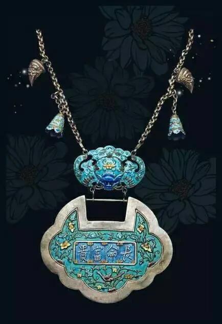 珐琅古法长命锁,最贵的古代银锁