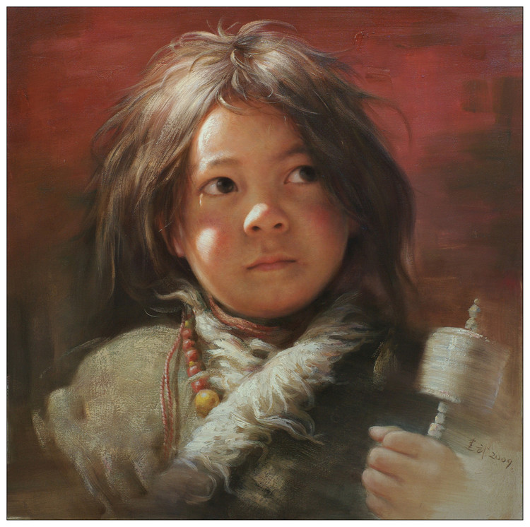 纯真无邪儿童画作展示及解读,谭建武油画人物作品欣赏