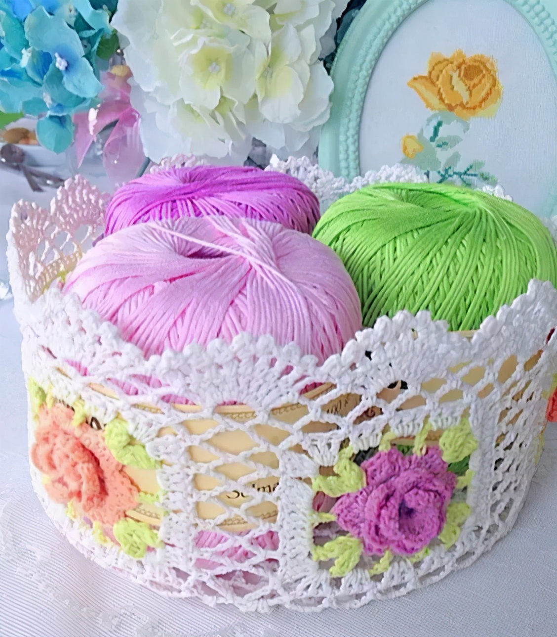 收纳盒子用布条线钩怎么钩视频,用三种毛线钩的收纳物